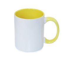 Hrnek BAREVNÝ-VNITŘEK+UCHO - ŽLUTÝ
