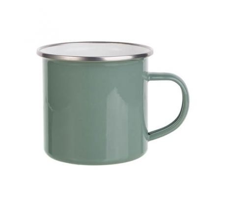 Hrnek plechový - SMALT - ŠEDO-ZELENÝ