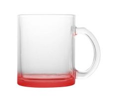 Hrnek SKLENĚNÝ - DNO ČERVENÉ