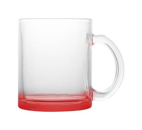 Hrnek SKLENĚNÝ - DNO ČERVENÉ
