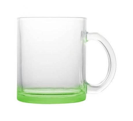 Hrnek SKLENĚNÝ - DNO ZELENÉ