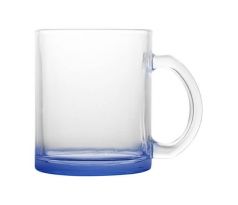 Hrnek SKLENĚNÝ - DNO TMAVĚ MODRÉ