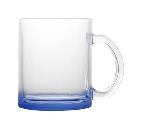 Hrnek SKLENĚNÝ - DNO TMAVĚ MODRÉ