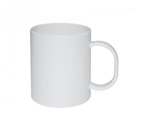 Hrnek PLASTOVÝ BAREVNÝ VNITŘEK+UCHO - BÍLÝ