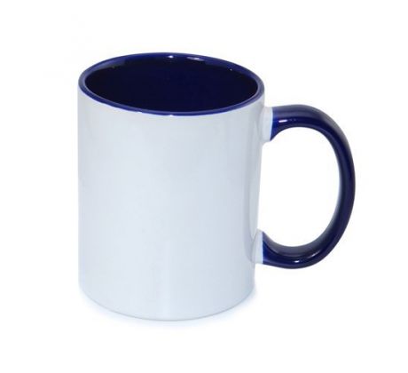 Hrnek BAREVNÝ-VNITŘEK+UCHO - TMAVĚ MODRÝ