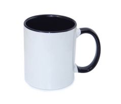 Hrnek BAREVNÝ-VNITŘEK+UCHO - ČERNÝ