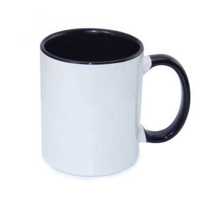 Hrnek BAREVNÝ-VNITŘEK+UCHO - ČERNÝ