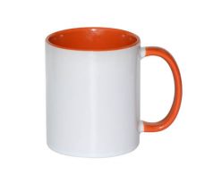 Hrnek BAREVNÝ-VNITŘEK+UCHO - ORANŽOVÝ