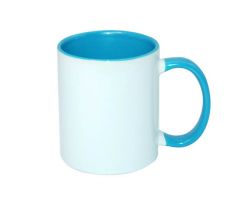 Hrnek BAREVNÝ-VNITŘEK+UCHO - SVĚTLE MODRÝ