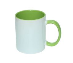Hrnek BAREVNÝ-VNITŘEK+UCHO - SVĚTLE ZELENÝ