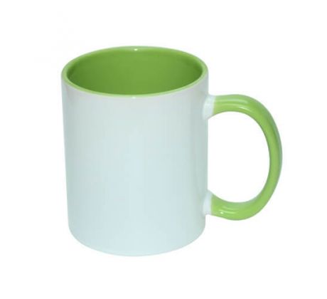 Hrnek BAREVNÝ-VNITŘEK+UCHO - SVĚTLE ZELENÝ