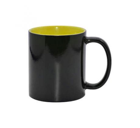 Hrnek MAGICKÝ-barevný vnitřek - ŽLUTÝ